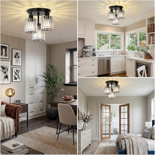 Crystal Semi Flush Mount Ceiling Light