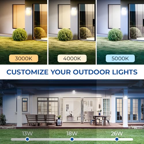 26W LED Wall Pack Light with Dusk to Dawn Sensor (2 Count)