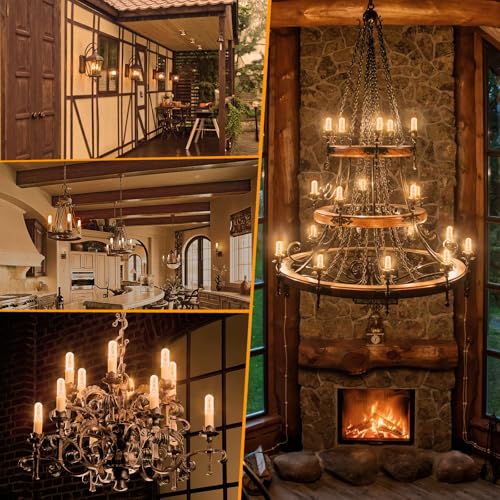 12 Pack Dimmable E12 LED Edison Candelabra Bulbs 40 Watt (12 Count)