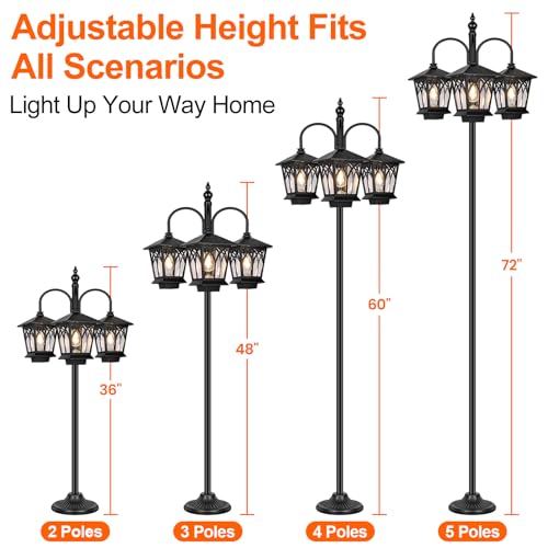 6FT Aluminum Solar Lamp Post Light Outdoor Waterproof