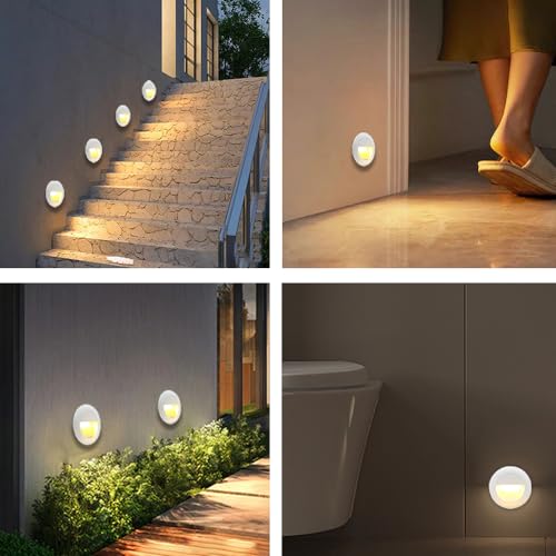 3W LED Recessed Step Light Warm White 120V IP65 Waterproof (4 Count)