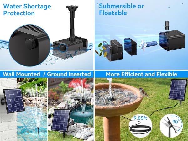 8W Solar Fountain Pump with Built