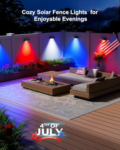 5 Pack Solar Fence Lights Outdoor (6 Count)