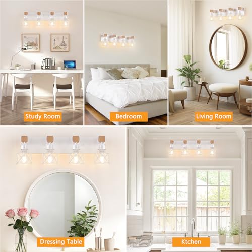 4 Light Farmhouse Vanity Lights for Bathroom