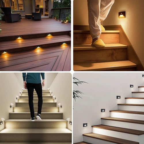 8 Pack 3CCT 120V Motion Sensor LED Step Lights Indoor Outdoor (8 Count)