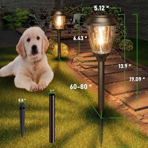 Solar Pathway Lights Outdoor 6 Pack (6 Count)