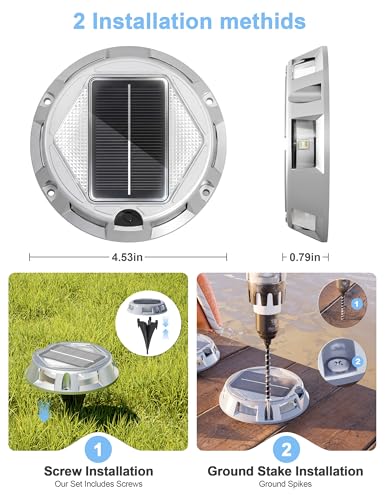 Solar Driveway Lights with Remote Control 12 Pack (12 Count)