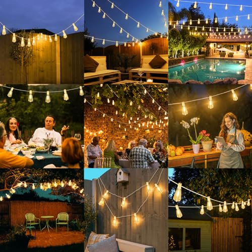 100FT Outdoor String Lights 52 Bulbs