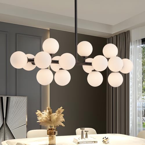 Black Mid Century Modern Sputnik Chandeliers for Dining Room Light Fixture