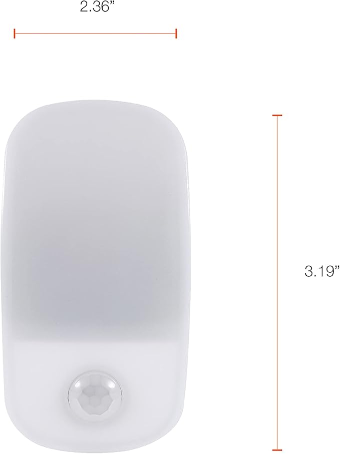 LEDVANCE Sylvania LED Mini Automatic Plug-in Night Light with Sensor, Motion Activated, Dusk to Dawn, Warm White, Plug-in Type - 2 Pack (64988)