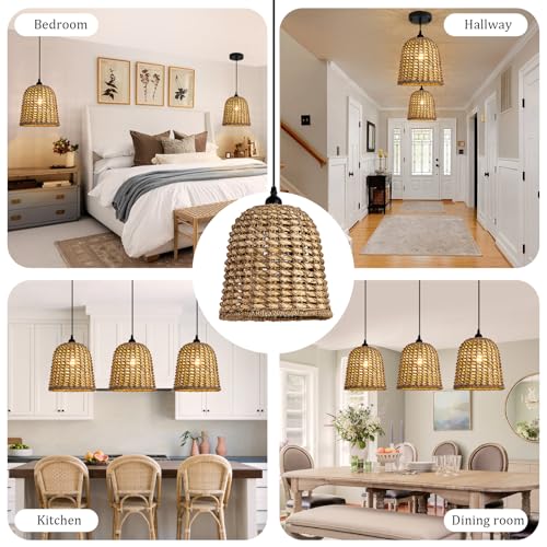 Mini Rattan Pendant Light (3 Count)