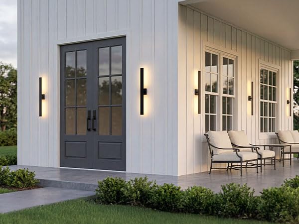 Aluminum 32 Inch Modern Wall Sconces Set of 2 LED 26W Black Sconce (2 Count)