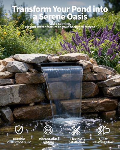55W Solar Pond Waterfall Spillway with Fountain Pump