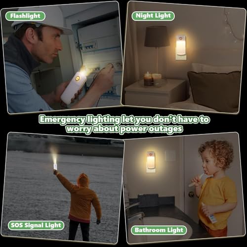 2 Pack 4 in 1 Home Emergency Power Failure Night Lights (2 Count)
