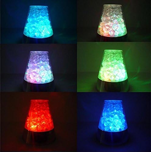 13 inch USB Corded Ice Fiber Optic Mood Novelty Lamps Lighting Glacier Lite with Color-Changing Crystals Base (USB)