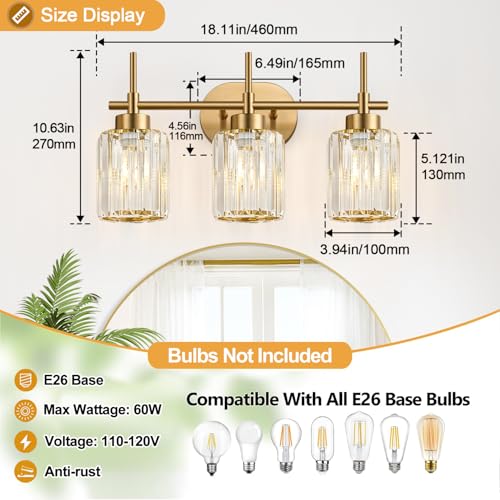 Modern Crystal Bathroom Vanity Light