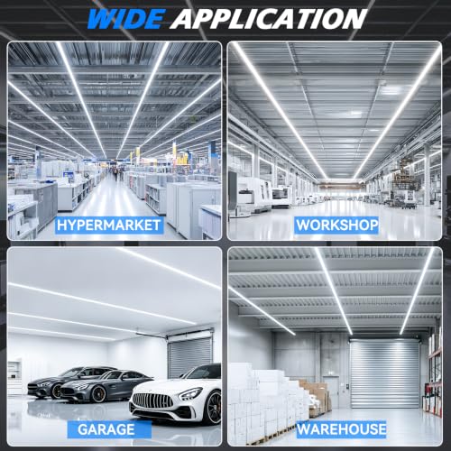 8FT Led Shop Light 100W 15000LM 6500K Linkable Shop Light (12 Count)