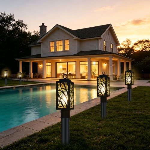 Pier Mount Outdoor Lighting Tree Branch Pattern