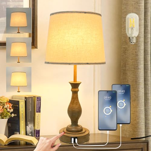 Farmhouse Table Lamp Touch Control 3