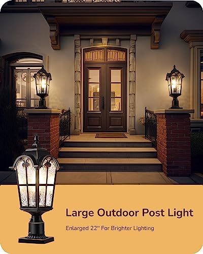Large Size Dusk to Dawn Outdoor Post Light
