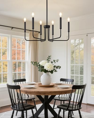 6 Light Black Chandelier