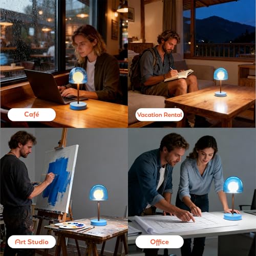 Blue Cordless Nursery Lamp
