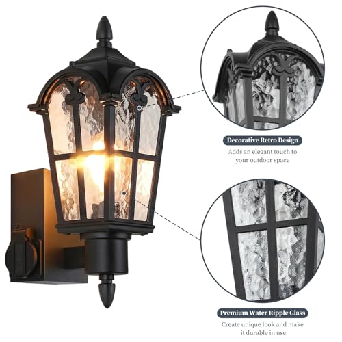 16’’ Large Outdoor Wall Lights with Outlet