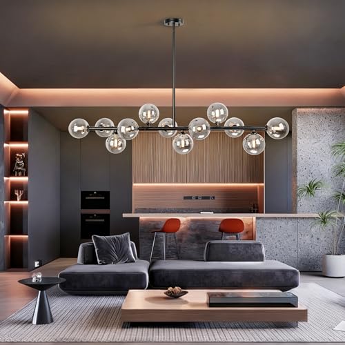 Dining Room Chandelier Black and Smoke Gray Linear Chandeliers