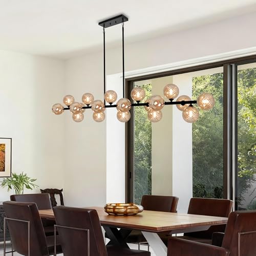 Linear Chandelier Modern 22 Lights Large Sputnik Chandelier Length 70 Inch