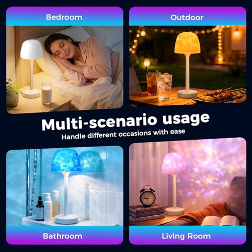 Waterproof Shower Lamp Rechargeable LED Ocean Projector Outdoor Table Lamps