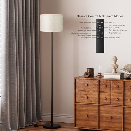 60'' Modern Floor Lamp with Remote