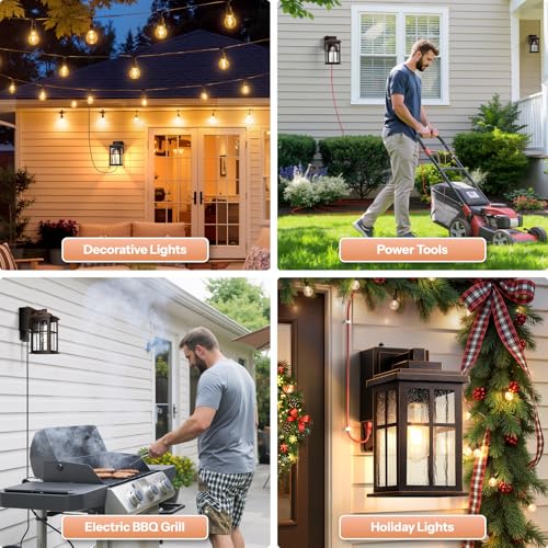 Outdoor Porch Light with GFCI Outlet