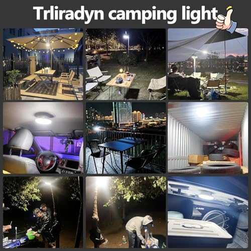 2pcs Rechargeable Camping Hanging Tent Light