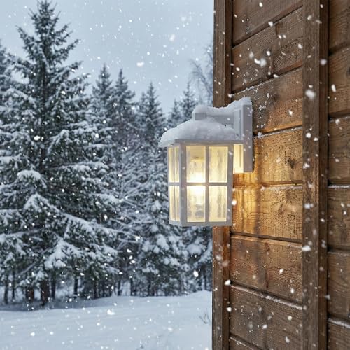 White Outdoor Waterproof Modern Patio Wall Light Fixtures Set of 2 (2 Count)