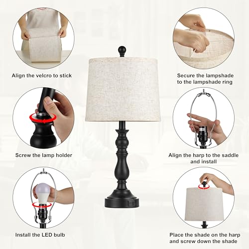 Black Table Lamps Set of 2 (2 Count)