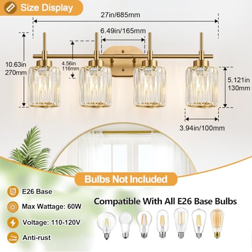 Modern Crystal Bathroom Vanity Light