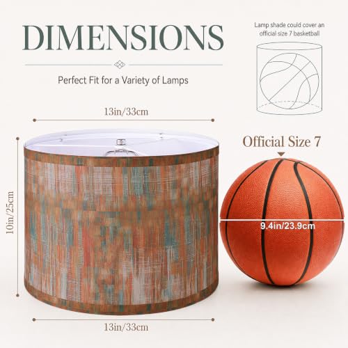 Drum Lampshades Set of 2 (Vintage Orange / 13inx13inx10in)