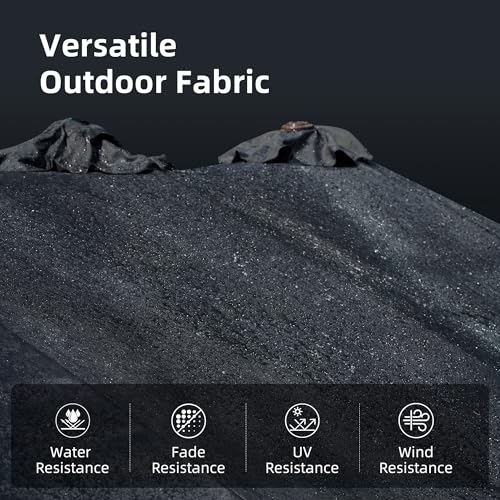 15ft Umbrella Outdoor Patio Solar Lights with Base