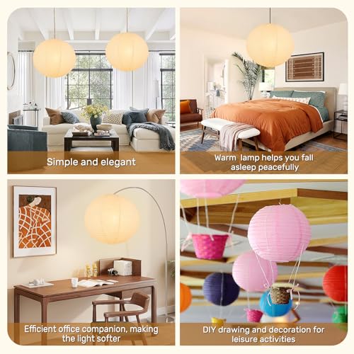 White Round Paper Lantern Lampshade