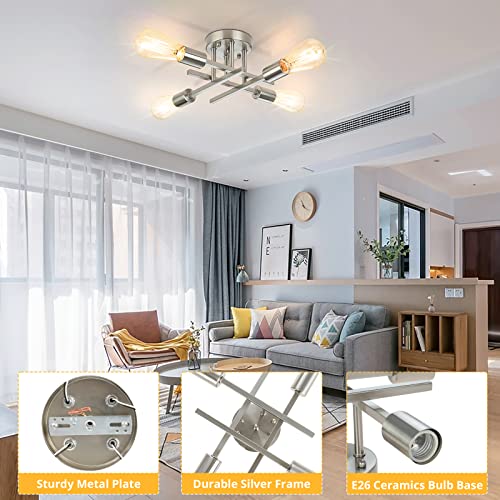 4 Light Semi Flush Mount Ceiling Light