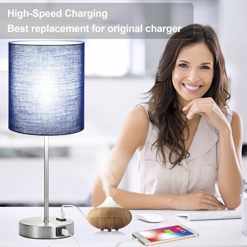 Set of 2 Touch Control Table Lamps with 2 USB & AC Outlet (2 Count)