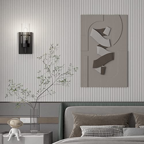 Black Hardwired Wall Sconces Set of 2 (2 Count)