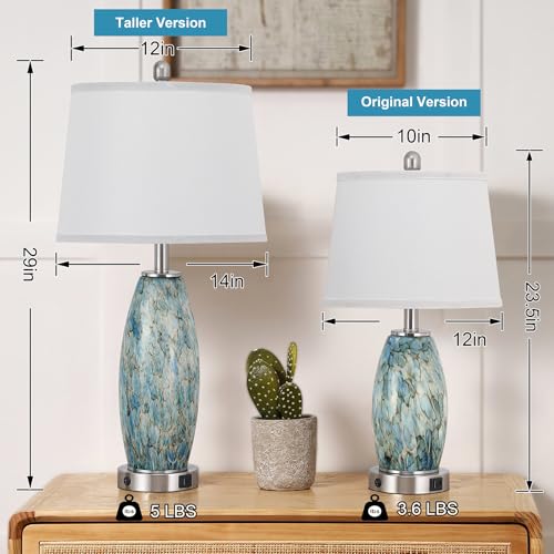23.5" Coastal Modern Table Lamps Set of 2 for Living Room Bedroom (2 Count)