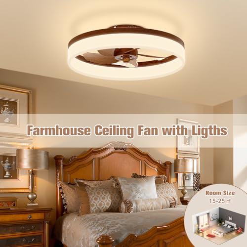 Farmhouse Ceiling Fans with Lights and Remote