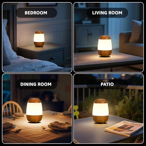 2 Pack Rechargeable Small Night Light Touch Dimmable Cordless Lamp