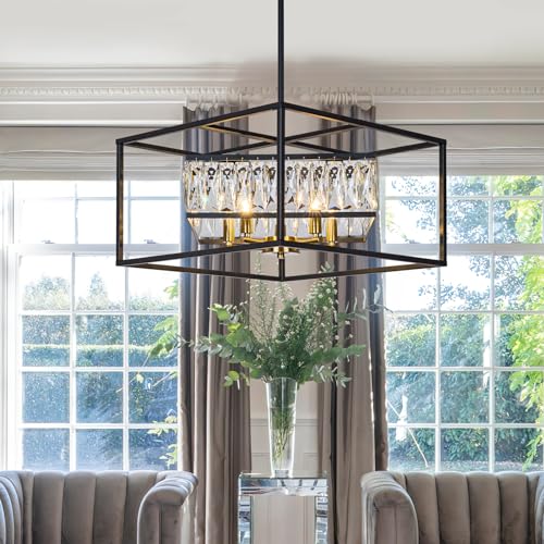Modern Black Crystal Chandelier for Foyer Entryway