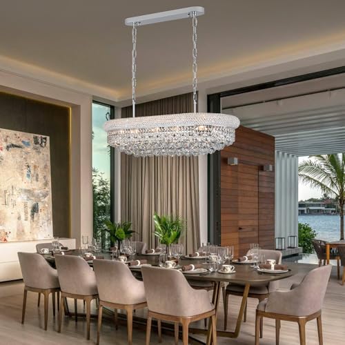Chrome Crystal Chandeliers for Dining Room