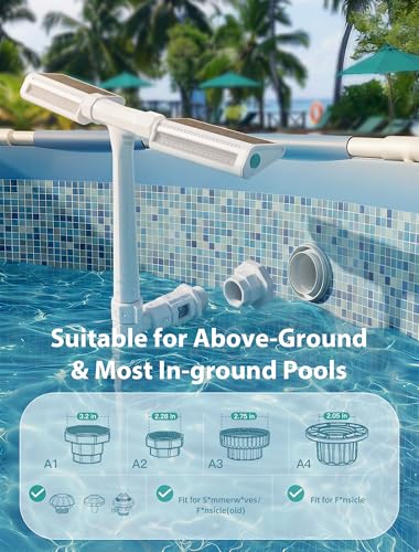 Solar Pool Fountain with Lights for Above Ground & Inground