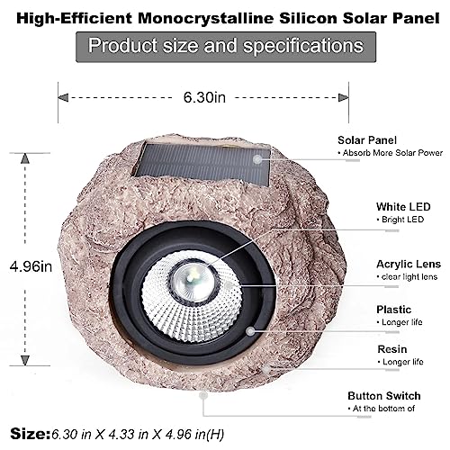 Solar Garden Rock Lights Outdoor (4 Count)