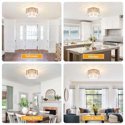 4 Light Brushed Nickel Semi Flush Mount Ceiling Light
